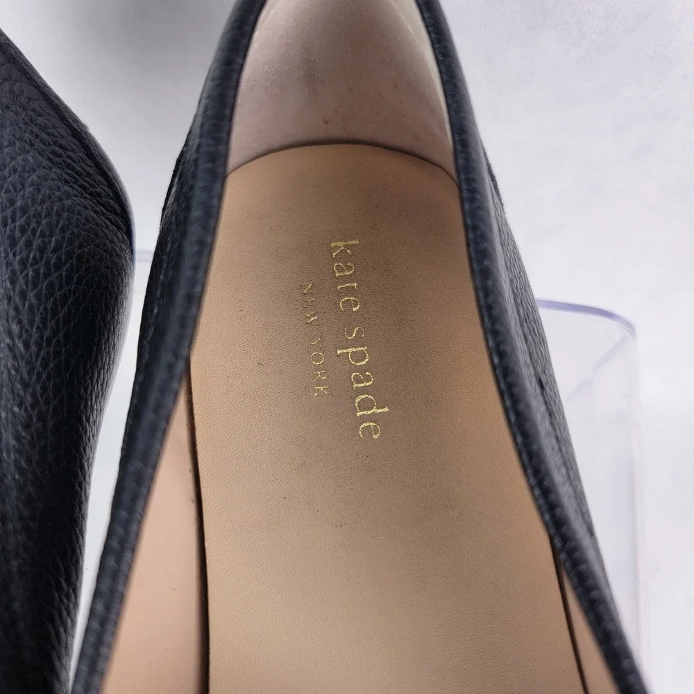 Kate Spade Carly Black Leather Loafers Flats Womens 9.5 Driving Shoe Elegant